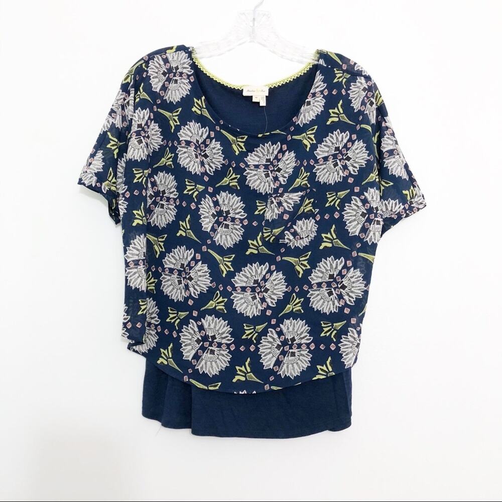 Meadow Rue Zane Top Navy Blue Size XS